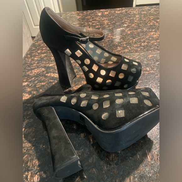 Jeffrey Campbell Ibiza Black Suede Heels with sheer mesh designs - Picture 16 of 16